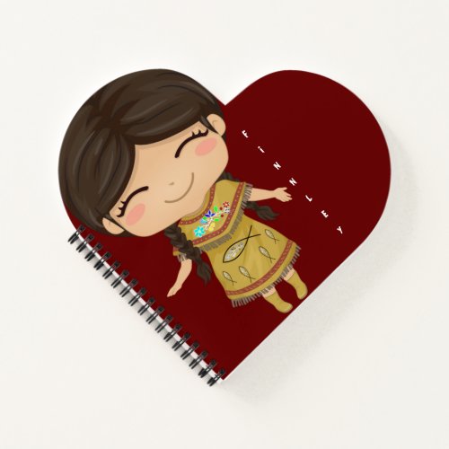 Cute Native American Cartoon Character Girl Notebook