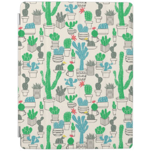 Cute Natural Floral Cacti Pattern iPad Smart Cover