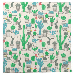 Cute Natural Floral Cacti Pattern Napkin