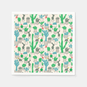 Cute Natural Floral Cacti Pattern Napkins