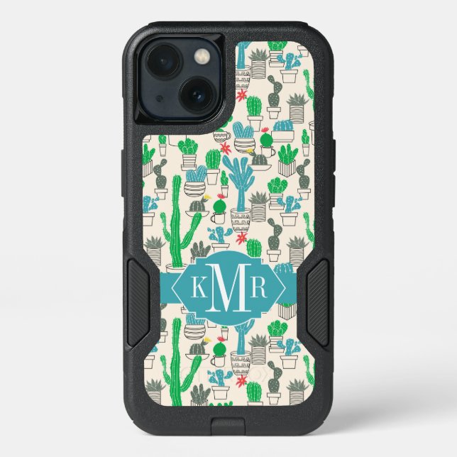 Cute Natural Floral Cacti Pattern Otterbox iPhone Case (Back)