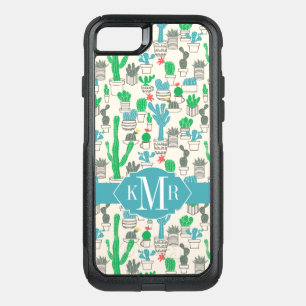 Cute Natural Floral Cacti Pattern OtterBox Commuter iPhone SE/8/7 Case