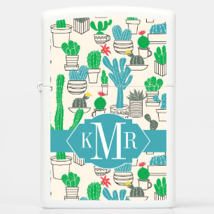 Cute Natural Floral Cacti Pattern Zippo Lighter