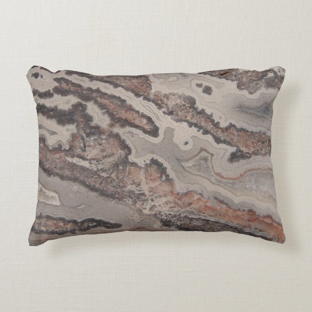 Cute Natural Rock Crazy Lace Agate Photo Designed Decorative Pillow (Front)