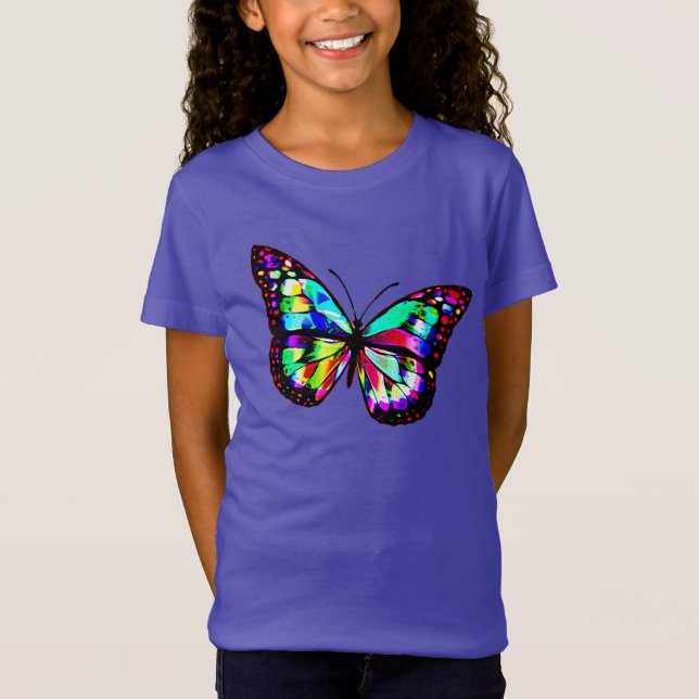Cute nature colorful butterfly kids shirt design (Front)