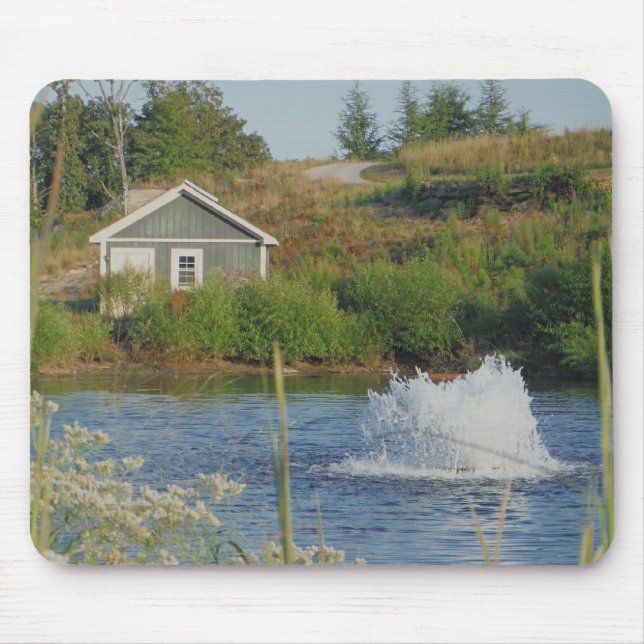 Cute Nature Photo Pond Fountain Mouse Pad (Front)