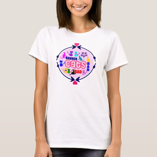 😻🐾↷❤Cute Naughty Cat Family Bella Circle Top (Front)