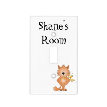 Cute Naughty Kitty Cat Cartoon And Friend Light Switch Cover by HeeHeeCreations at Zazzle