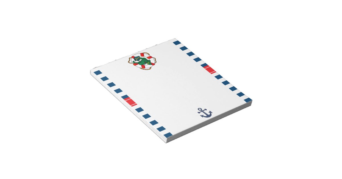 Cute Nautical Alligator Baby Shower Theme Notepad | Zazzle