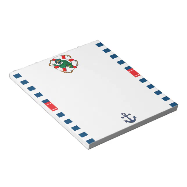 Cute Nautical Alligator Baby Shower Theme Notepad | Zazzle