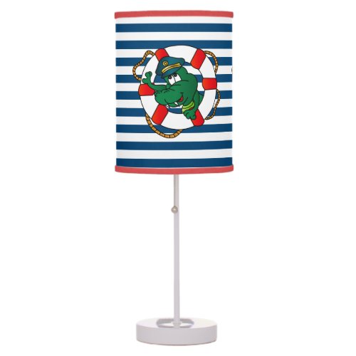 Cute Nautical Alligator Nursery Theme Table Lamp