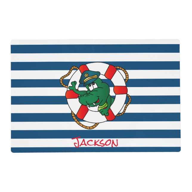 Cute Nautical Alligator  Placemat (Front)
