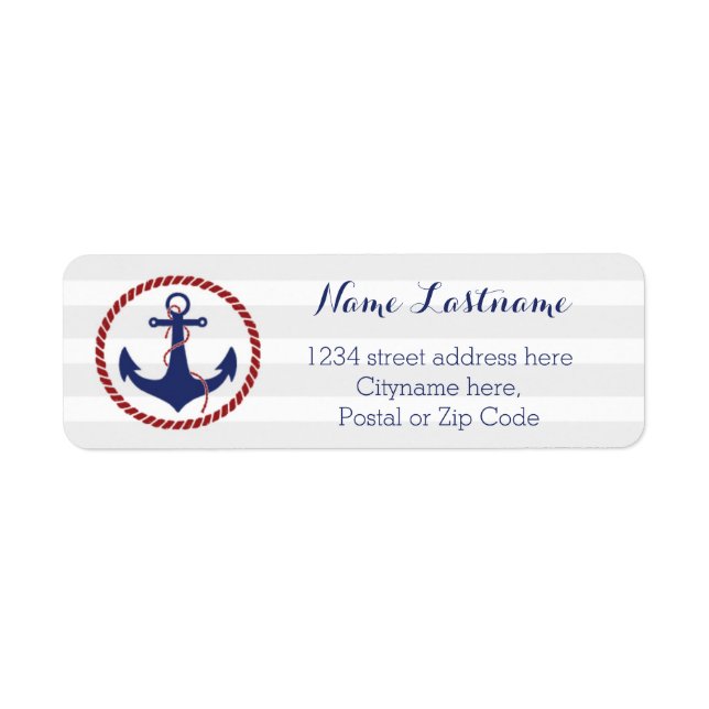 Cute Nautical Anchor Label (Front)
