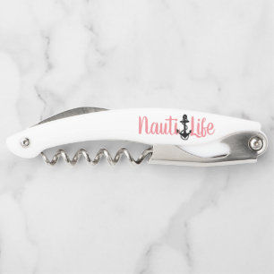 cute nautical ANCHOR + NAUTI LIFE lettering   Waiter's Corkscrew