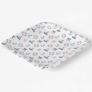 Cute Nautical and Coquette Infusion! Paper Plates