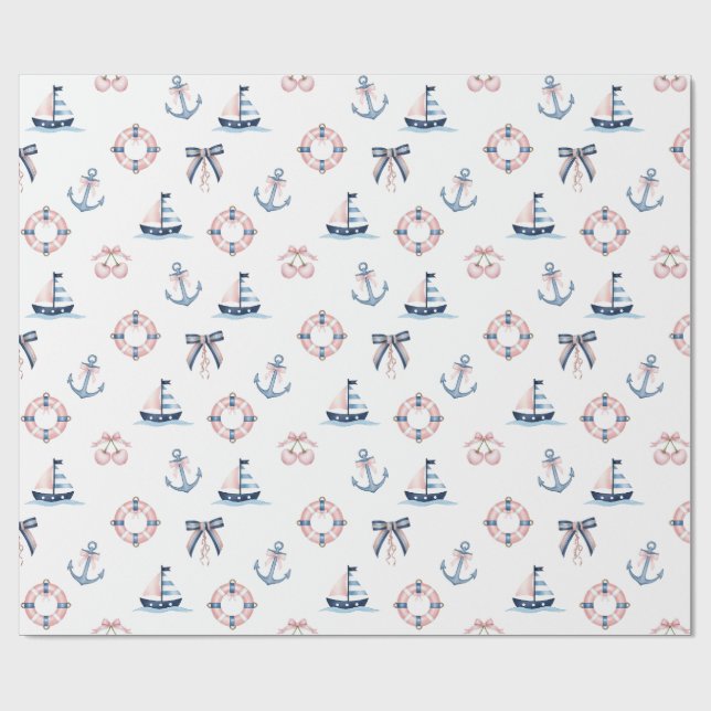 Cute Nautical and Coquette Infusion!  Wrapping Paper (Flat)