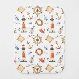 Cute Nautical Baby Burp Cloth