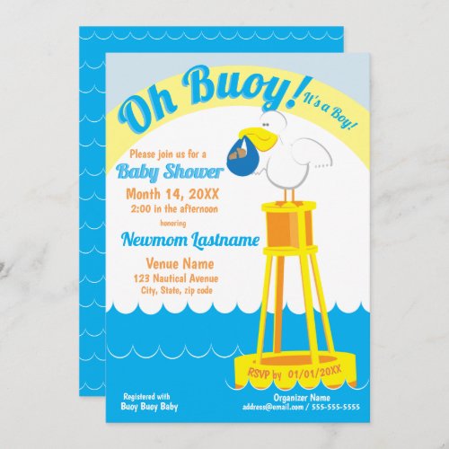 Cute Nautical Baby Shower Invitation Its a Boy Invitation