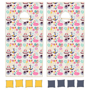 Cute Nautical Birthday Cornhole Set