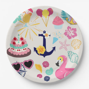 Cute Nautical Birthday Paper Plates
