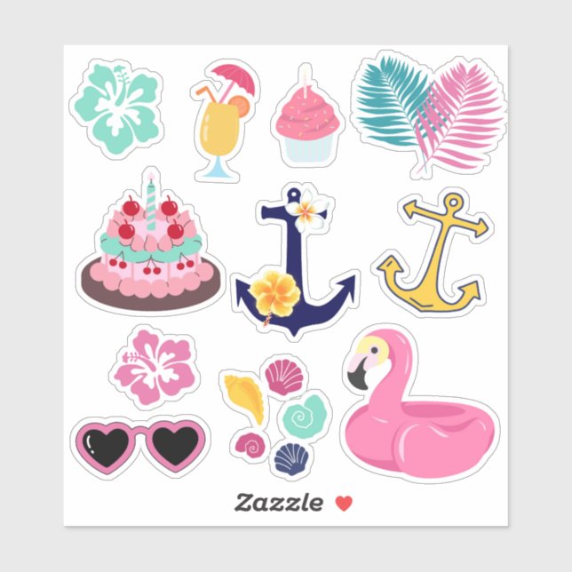  Cute Nautical Birthday Sticker (Sheet)