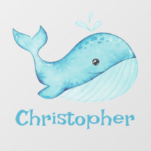Cute Nautical Blue Whale Personalized