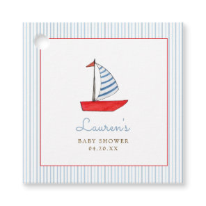 Cute Nautical Boat Baby Boy Shower Thank you  Favor Tags