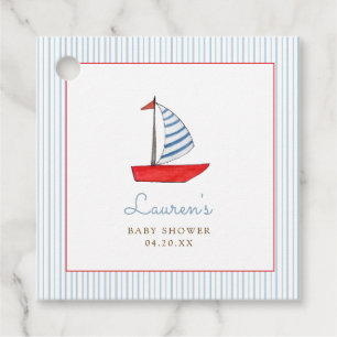 Cute Nautical Boat Baby Boy Shower Thank you Favor Tags