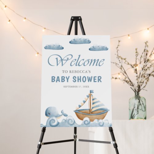 Cute Nautical Boat Baby Shower Welcome Sign