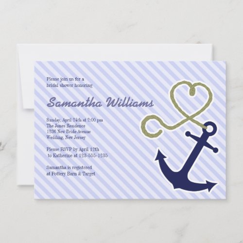 Cute Nautical Bridal Shower Invitations