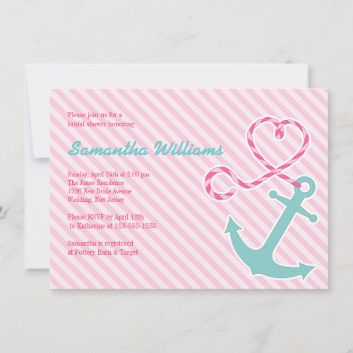 Cute Nautical Bridal Shower Invitations