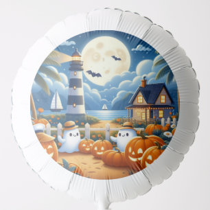 Cute, Nautical/coastal Halloween ghost/pumpkins Balloon