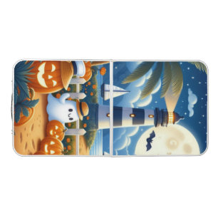 Cute, Nautical/coastal Halloween ghost/pumpkins Beer Pong Table