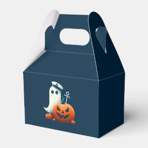 Cute, Nautical/coastal Halloween ghost/pumpkins Favor Boxes