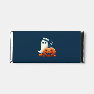 Cute, Nautical/coastal Halloween ghost/pumpkins Hershey Bar Favors