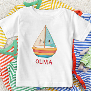Cute Nautical Colorful Sailboat Baby T-Shirt