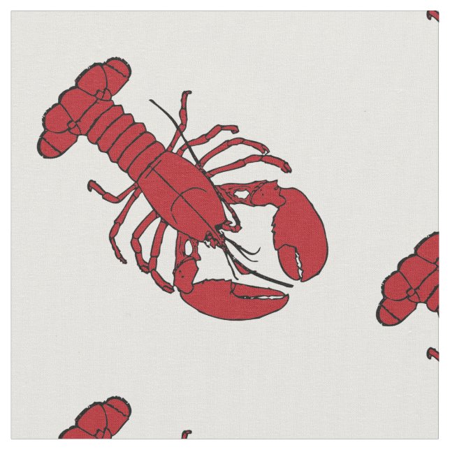 cute nautical lobster fabric (Close Up)