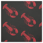 cute nautical lobster fabric red black