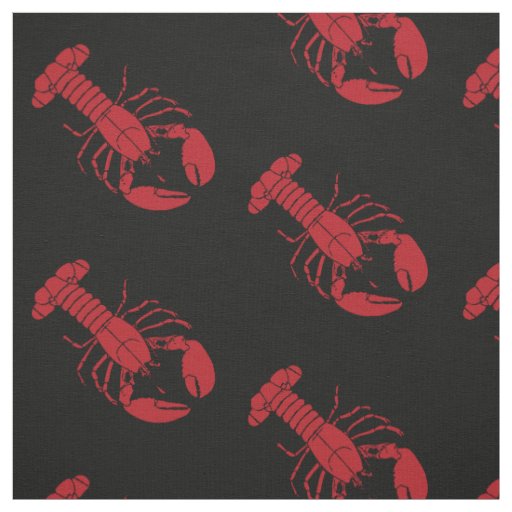 cute nautical lobster fabric red black