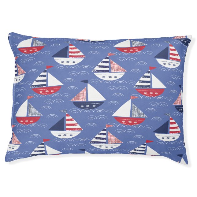 Cute Nautical Marine Pet Bed (Front)