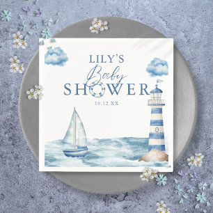 Cute Nautical Ocean Baby Shower Napkins