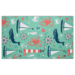 Cute Nautical Pattern Mint Green Background Fabric