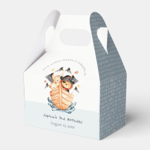 Cute Nautical Pirate Ship Lion Cub Kids Birthday Favor Boxes