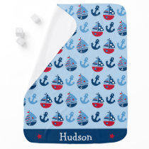 Cute Nautical Sailboat Baby Blanket