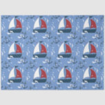Cute Nautical Sailboat Pattern Decoupage Tissue Paper