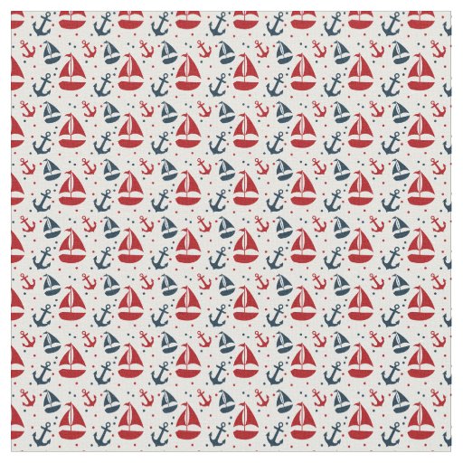 Cute Nautical Sailboat Pattern Fabric