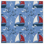 Cute Nautical Sailboat Pattern Fabric
