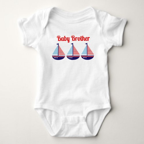 Cute Nautical Sailboat Personalized Kids Baby Bodysuit