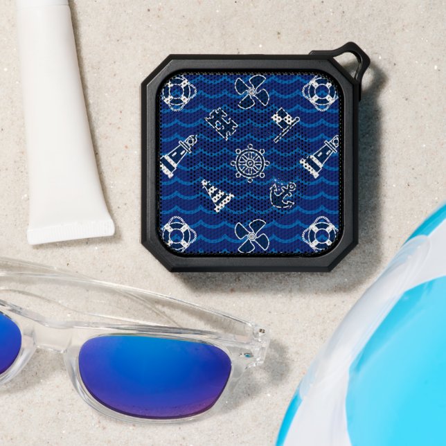 Cute Nautical Waves Pattern Bluetooth Speaker (Insitu(Beach))