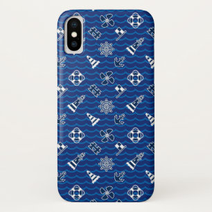 Cute Nautical Waves Pattern iPhone X Case